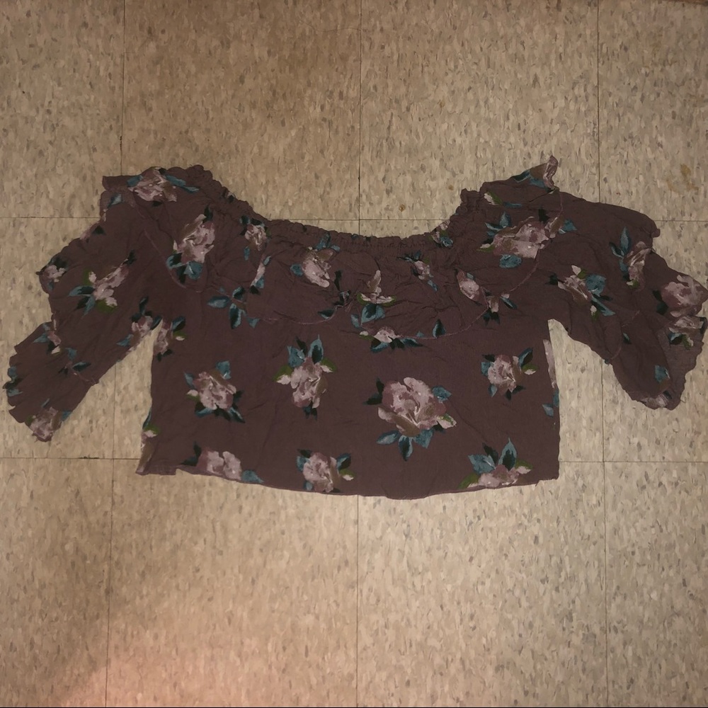 Florals off the shoulder crop top